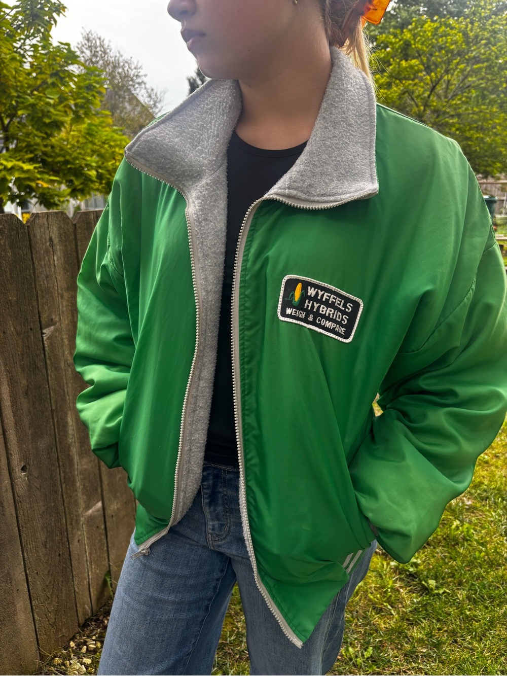 Vintage Green Retro Advertising Bomber Workwear Retro Jacket Coat